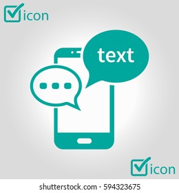 Mobile chatting icon.Mobile Phone Representing Web Chatting And Dialog.