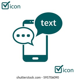 Mobile chatting icon.Mobile Phone Representing Web Chatting And Dialog.