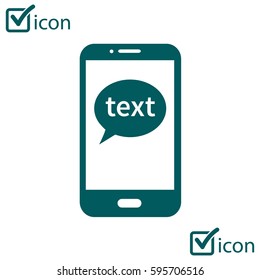 Mobile chatting icon.Mobile Phone Representing Web Chatting And Dialog.