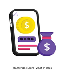 Mobile Check Deposit Vector style icon. Eps 10 file