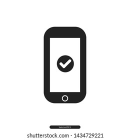Mobile check Icon Vector Illustration Logo Template