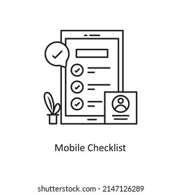 Mobile Checklist, Vektorgrafik-Rahmensymbol, Design-Illustration. Mobile Marketing Symbol auf weißem Hintergrund EPS10
