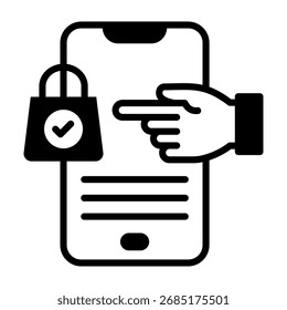 Mobile Checkout Symbol Gemischte Vektorgrafik