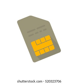 Mobile chip. Vector icon. Gold