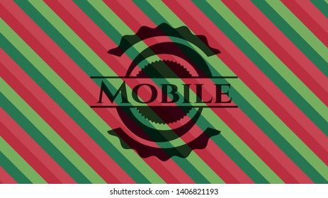 Mobile christmas badge background. Vector Illustration. Detailed.
