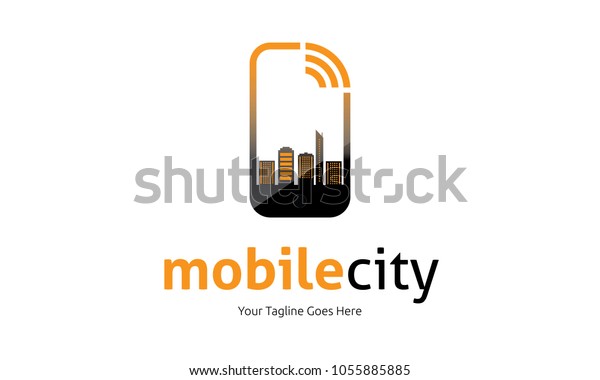 Mobile City Logo Stock Vector (Royalty Free) 1055885885