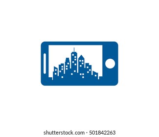 Mobile City Town Logo Design Template