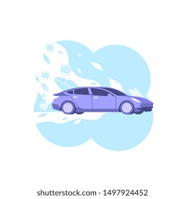 mobile city transportation vector illustration concept, Online car sharing with cartoon character and smartphone, can use for, landing page, template, ui, web, mobile app, poster, banner, flyer