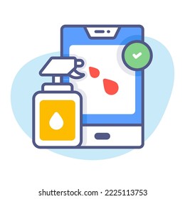 Mobile Reinigung Modernes Design, hochwertiges Vektorgrafik-Konzept. Vektorsymbol.