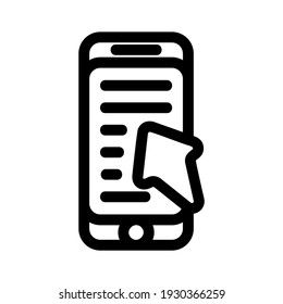 icono de clic móvil o logotipo símbolo de signo aislado ilustración vectorial - iconos vectoriales de estilo negro de alta calidad
