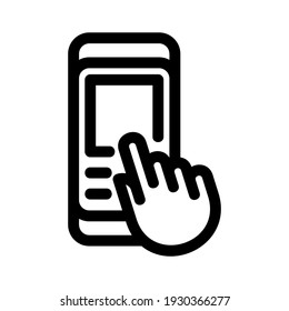 mobile click icon or logo isolated sign symbol vector illustration - high quality black style vector icons
