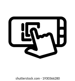 Handyklick-Symbol oder Logo einzeln auf Zeichen, Vektorgrafik - qualitativ hochwertige Vektorsymbole mit schwarzem Hintergrund
