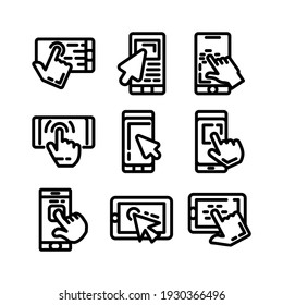 icono de clic móvil o logotipo símbolo de signo aislado ilustración vectorial - Colección de iconos vectoriales de estilo negro de alta calidad
