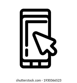 Handyklick-Symbol oder Logo einzeln auf Zeichen, Vektorgrafik - qualitativ hochwertige Vektorsymbole mit schwarzem Hintergrund
