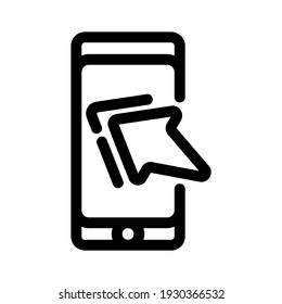 mobile click icon or logo isolated sign symbol vector illustration - high quality black style vector icons
