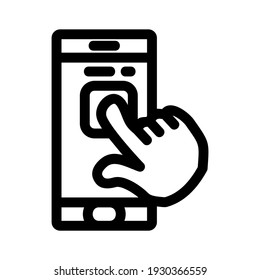 icono de clic móvil o logotipo símbolo de signo aislado ilustración vectorial - iconos vectoriales de estilo negro de alta calidad
