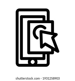 mobile click icon or logo isolated sign symbol vector illustration - high quality black style vector icons
