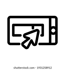 icono de clic móvil o logotipo símbolo de signo aislado ilustración vectorial - iconos vectoriales de estilo negro de alta calidad
