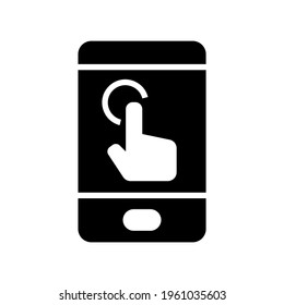 icono de clic móvil o logotipo símbolo de signo aislado ilustración vectorial - iconos vectoriales de estilo negro de alta calidad
