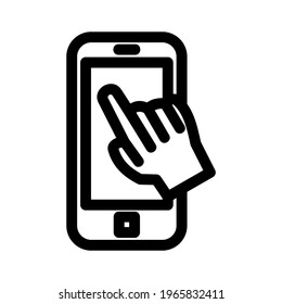 mobile click icon or logo isolated sign symbol vector illustration - high quality black style vector icons
