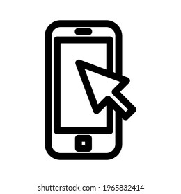 Handyklick-Symbol oder Logo einzeln auf Zeichen, Vektorgrafik - qualitativ hochwertige Vektorsymbole mit schwarzem Hintergrund
