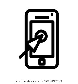 mobile click icon or logo isolated sign symbol vector illustration - high quality black style vector icons
