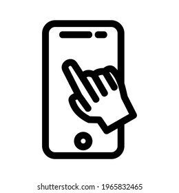 mobile click icon or logo isolated sign symbol vector illustration - high quality black style vector icons
