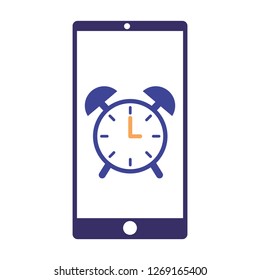 mobile clock alarm white background