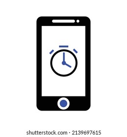 Mobile Clock Icon .Phone and mobile phone symbol collection. Simple flat vector illustration for your web site design, logo, app, UI.