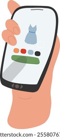 Mobile Clothes Shopping Illustration Vector Illustration