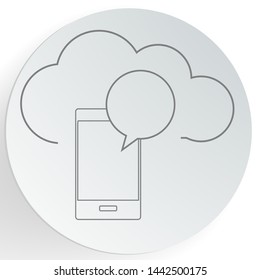Mobile with cloud computing icon. Vector illustration.