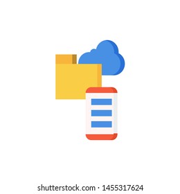 Mobile cloud folder database icon