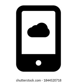 Mobile cloud icon in filled design, editable vector 