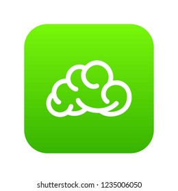 Mobile cloud icon green vector isolated on white background