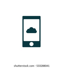 mobile cloud icon, vector illustration