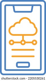 Mobile Cloud vector icon. Can be used for printing, mobile and web applications.