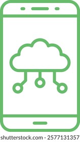 Mobile Cloud vector icon. Can be used for printing, mobile and web applications.