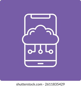 Mobile Cloud vector icon. Can be used for printing, mobile and web applications.
