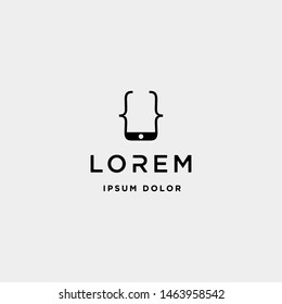 mobile code logo design phone coding vector