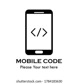 Mobile code logo template illustration.