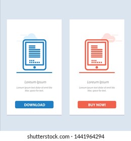 Mobile, Coding, Hardware, Cell  Blue and Red Download and Buy Now web Widget Card Template