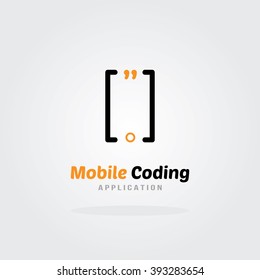 Mobile Coding Studio Logo Design Template - Phone concept. Software company logo template. Vector illustration. Software development,  application.