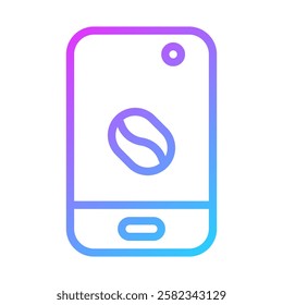 Mobile Coffee Order App Minimalist Vector Icon