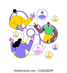 Mobile collaboration abstract concept vector illustration. Collaborative devices and tools, mobile enterprise teamwork, innovative networking app software, high-profile project, abstract metaphor.