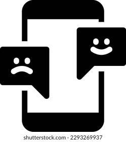 mobile comments Vector illustration on a transparent background.Premium quality symbols.Glyphs vector icon for concept and graphic design.