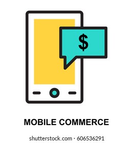 Mobile Commerce Glyphs Icon