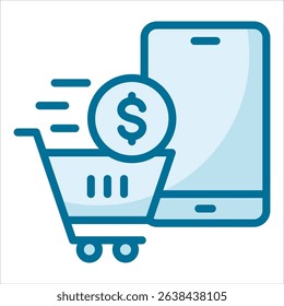 Mobile Commerce Icon Element For Design