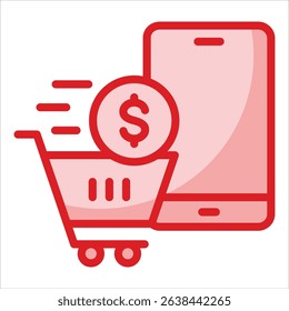 Mobile Commerce Icon Element For Design