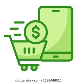 Mobile Commerce Icon Element For Design