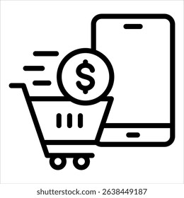 Mobile Commerce Icon Element For Design